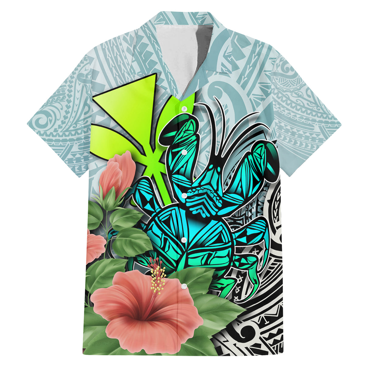 Polynesian Hawaii Family Matching Mermaid Dress and Hawaiian Shirt Kanaka with Crab Tribal tattoo - Wonder Print Shop