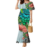 Polynesian Hawaii Family Matching Mermaid Dress and Hawaiian Shirt Kanaka with Crab Tribal tattoo - Wonder Print Shop