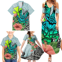 Polynesian Hawaii Family Matching Summer Maxi Dress and Hawaiian Shirt Kanaka with Crab Tribal tattoo - Wonder Print Shop