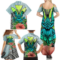 Polynesian Hawaii Family Matching Summer Maxi Dress and Hawaiian Shirt Kanaka with Crab Tribal tattoo - Wonder Print Shop