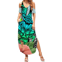Polynesian Hawaii Family Matching Summer Maxi Dress and Hawaiian Shirt Kanaka with Crab Tribal tattoo - Wonder Print Shop