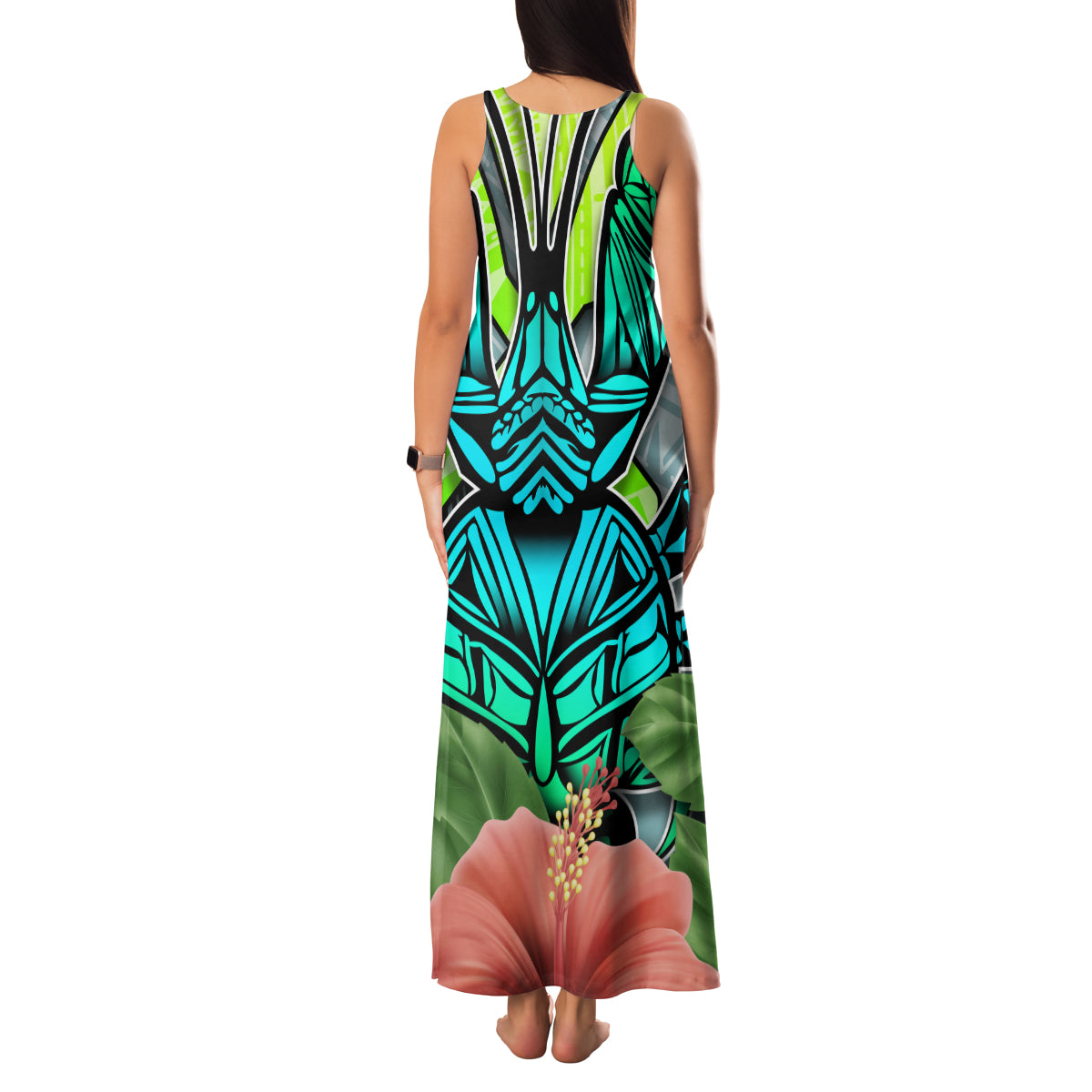 Polynesian Hawaii Family Matching Tank Maxi Dress and Hawaiian Shirt Kanaka with Crab Tribal tattoo - Wonder Print Shop