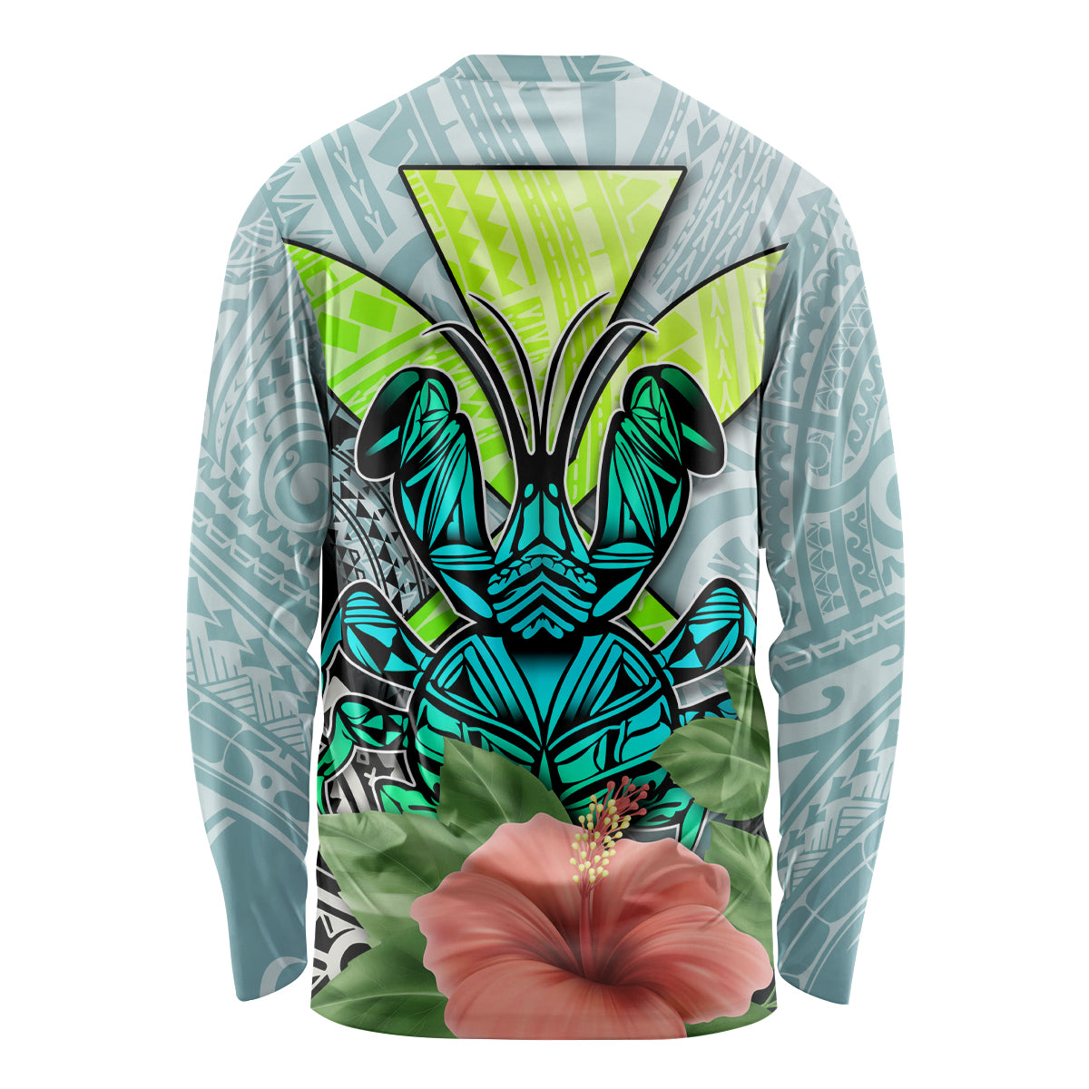 Polynesian Hawaii Long Sleeve Shirt Kanaka with Crab Tribal tattoo - Wonder Print Shop