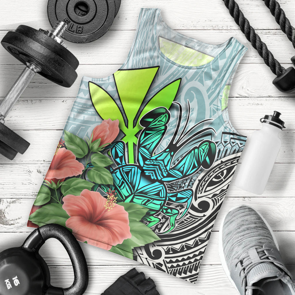 Polynesian Hawaii Men Tank Top Kanaka with Crab Tribal tattoo - Wonder Print Shop