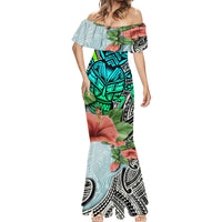 Polynesian Hawaii Mermaid Dress Kanaka with Crab Tribal tattoo - Wonder Print Shop