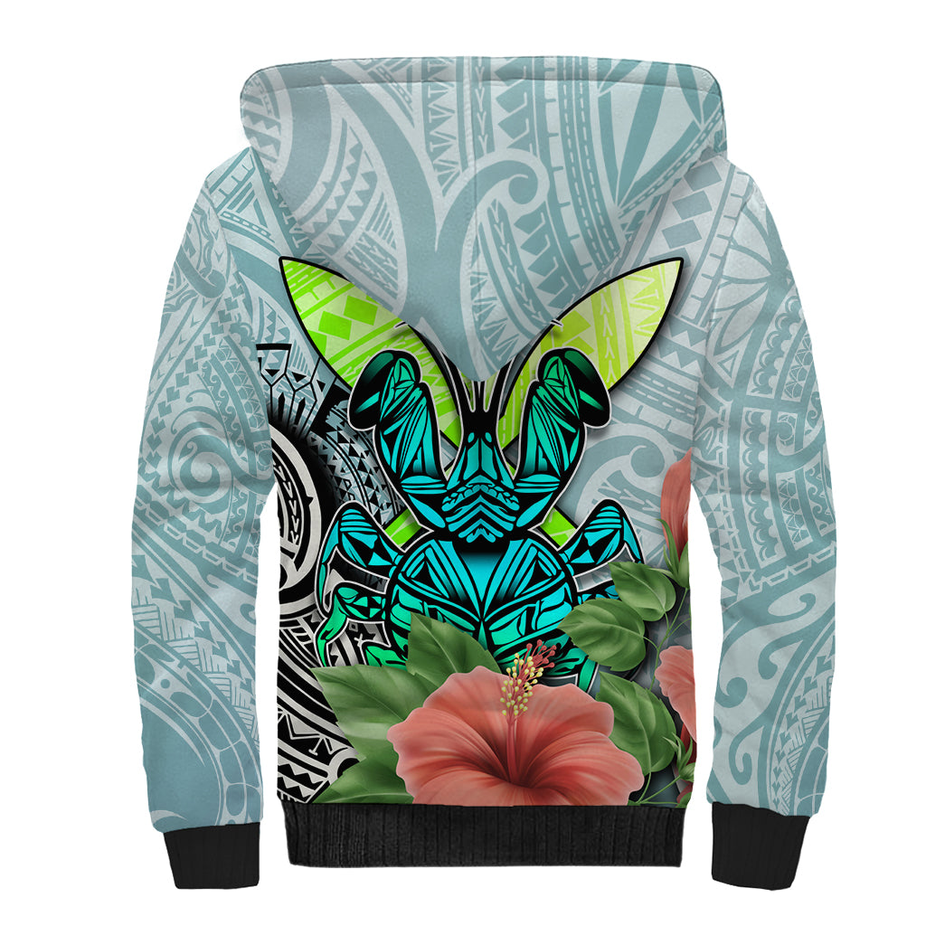 Polynesian Hawaii Sherpa Hoodie Kanaka with Crab Tribal tattoo - Wonder Print Shop