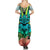 Polynesian Hawaii Summer Maxi Dress Kanaka with Crab Tribal tattoo - Wonder Print Shop