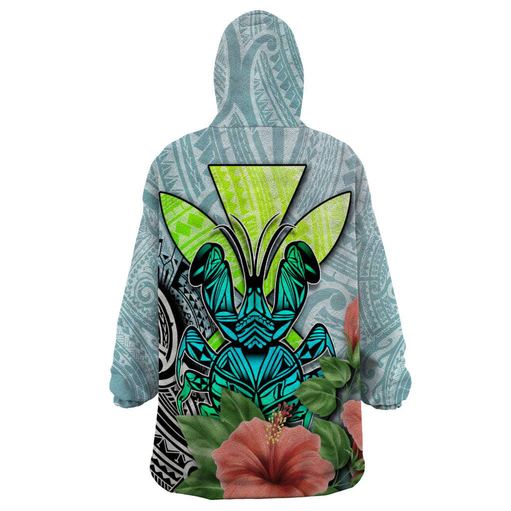 Polynesian Hawaii Wearable Blanket Hoodie Kanaka with Crab Tribal tattoo - Wonder Print Shop