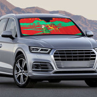 Mauritania Christmas Auto Sun Shade with Santa Claus Camel Gift Boxes Starry Sky and Desert Pattern Design - Wonder Print Shop