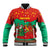 Mauritania Christmas Baseball Jacket with Santa Claus Camel Gift Boxes Starry Sky and Desert Pattern Design - Wonder Print Shop