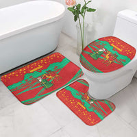 Mauritania Christmas Bathroom Set with Santa Claus Camel Gift Boxes Starry Sky and Desert Pattern Design - Wonder Print Shop