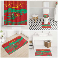 Mauritania Christmas Bathroom Set with Santa Claus Camel Gift Boxes Starry Sky and Desert Pattern Design - Wonder Print Shop