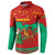 Mauritania Christmas Button Sweatshirt with Santa Claus Camel Gift Boxes Starry Sky and Desert Pattern Design - Wonder Print Shop