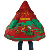 Mauritania Christmas Cloak with Santa Claus Camel Gift Boxes Starry Sky and Desert Pattern Design - Wonder Print Shop