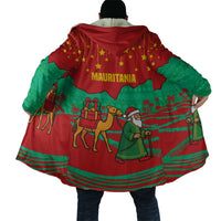 Mauritania Christmas Cloak with Santa Claus Camel Gift Boxes Starry Sky and Desert Pattern Design - Wonder Print Shop