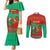 Mauritania Christmas Couples Matching Mermaid Dress and Long Sleeve Button Shirt with Santa Claus Camel Gift Boxes Starry Sky and Desert Pattern Design - Wonder Print Shop