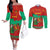 Mauritania Christmas Couples Matching Off The Shoulder Long Sleeve Dress and Long Sleeve Button Shirt with Santa Claus Camel Gift Boxes Starry Sky and Desert Pattern Design - Wonder Print Shop