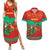 Mauritania Christmas Couples Matching Summer Maxi Dress and Hawaiian Shirt with Santa Claus Camel Gift Boxes Starry Sky and Desert Pattern Design - Wonder Print Shop