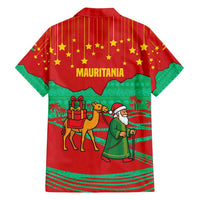 Mauritania Christmas Family Matching Puletasi and Hawaiian Shirt with Santa Claus Camel Gift Boxes Starry Sky and Desert Pattern Design - Wonder Print Shop