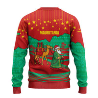 Mauritania Christmas Ugly Christmas Sweater with Santa Claus Camel Gift Boxes Starry Sky and Desert Pattern Design - Wonder Print Shop