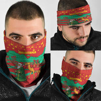 Mauritania Christmas Neck Gaiter with Santa Claus Camel Gift Boxes Starry Sky and Desert Pattern Design - Wonder Print Shop