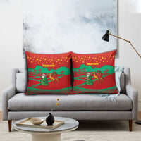 Mauritania Christmas Pillow Cover with Santa Claus Camel Gift Boxes Starry Sky and Desert Pattern Design - Wonder Print Shop