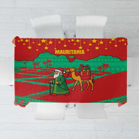 Mauritania Christmas Tablecloth with Santa Claus Camel Gift Boxes Starry Sky and Desert Pattern Design - Wonder Print Shop