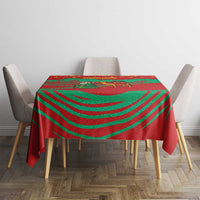 Mauritania Christmas Tablecloth with Santa Claus Camel Gift Boxes Starry Sky and Desert Pattern Design - Wonder Print Shop