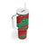 Mauritania Christmas Tumbler With Handle with Santa Claus Camel Gift Boxes Starry Sky and Desert Pattern Design - Wonder Print Shop
