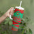 Mauritania Christmas Tumbler With Handle with Santa Claus Camel Gift Boxes Starry Sky and Desert Pattern Design - Wonder Print Shop