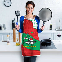 Mauritania Christmas Apron with Santa Sharks Festive Fish Pattern and Red Green Holiday Design - Wonder Print Shop