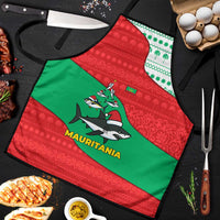 Mauritania Christmas Apron with Santa Sharks Festive Fish Pattern and Red Green Holiday Design - Wonder Print Shop