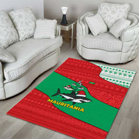 Mauritania Christmas Area Rug with Santa Sharks Festive Fish Pattern and Red Green Holiday Design - Wonder Print Shop