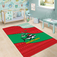 Mauritania Christmas Area Rug with Santa Sharks Festive Fish Pattern and Red Green Holiday Design - Wonder Print Shop