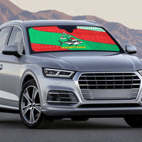 Mauritania Christmas Auto Sun Shade with Santa Sharks Festive Fish Pattern and Red Green Holiday Design - Wonder Print Shop