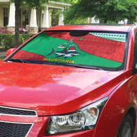 Mauritania Christmas Auto Sun Shade with Santa Sharks Festive Fish Pattern and Red Green Holiday Design - Wonder Print Shop