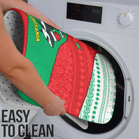 Mauritania Christmas Bathroom Set with Santa Sharks Festive Fish Pattern and Red Green Holiday Design - Wonder Print Shop