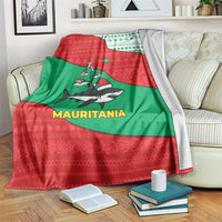 Mauritania Christmas Blanket with Santa Sharks Festive Fish Pattern and Red Green Holiday Design - Wonder Print Shop