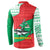 Mauritania Christmas Button Sweatshirt with Santa Sharks Festive Fish Pattern and Red Green Holiday Design - Wonder Print Shop