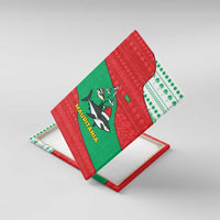 Mauritania Christmas Canvas Wall Art with Santa Sharks Festive Fish Pattern and Red Green Holiday Design - Wonder Print Shop