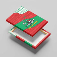 Mauritania Christmas Canvas Wall Art with Santa Sharks Festive Fish Pattern and Red Green Holiday Design - Wonder Print Shop