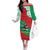 Mauritania Christmas Family Matching Off The Shoulder Long Sleeve Dress and Hawaiian Shirt with Santa Sharks Festive Fish Pattern and Red Green Holiday Design - Wonder Print Shop
