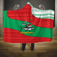 Mauritania Christmas Hooded Blanket with Santa Sharks Festive Fish Pattern and Red Green Holiday Design - Wonder Print Shop