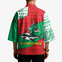 Mauritania Christmas Kimono with Santa Sharks Festive Fish Pattern and Red Green Holiday Design - Wonder Print Shop