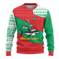 Mauritania Christmas Ugly Christmas Sweater with Santa Sharks Festive Fish Pattern and Red Green Holiday Design - Wonder Print Shop
