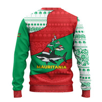 Mauritania Christmas Ugly Christmas Sweater with Santa Sharks Festive Fish Pattern and Red Green Holiday Design - Wonder Print Shop