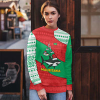 Mauritania Christmas Ugly Christmas Sweater with Santa Sharks Festive Fish Pattern and Red Green Holiday Design - Wonder Print Shop