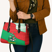 Mauritania Christmas Leather Bag with Santa Sharks Festive Fish Pattern and Red Green Holiday Design - Wonder Print Shop