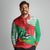Mauritania Christmas Long Sleeve Polo Shirt with Santa Sharks Festive Fish Pattern and Red Green Holiday Design - Wonder Print Shop