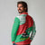 Mauritania Christmas Long Sleeve Polo Shirt with Santa Sharks Festive Fish Pattern and Red Green Holiday Design - Wonder Print Shop